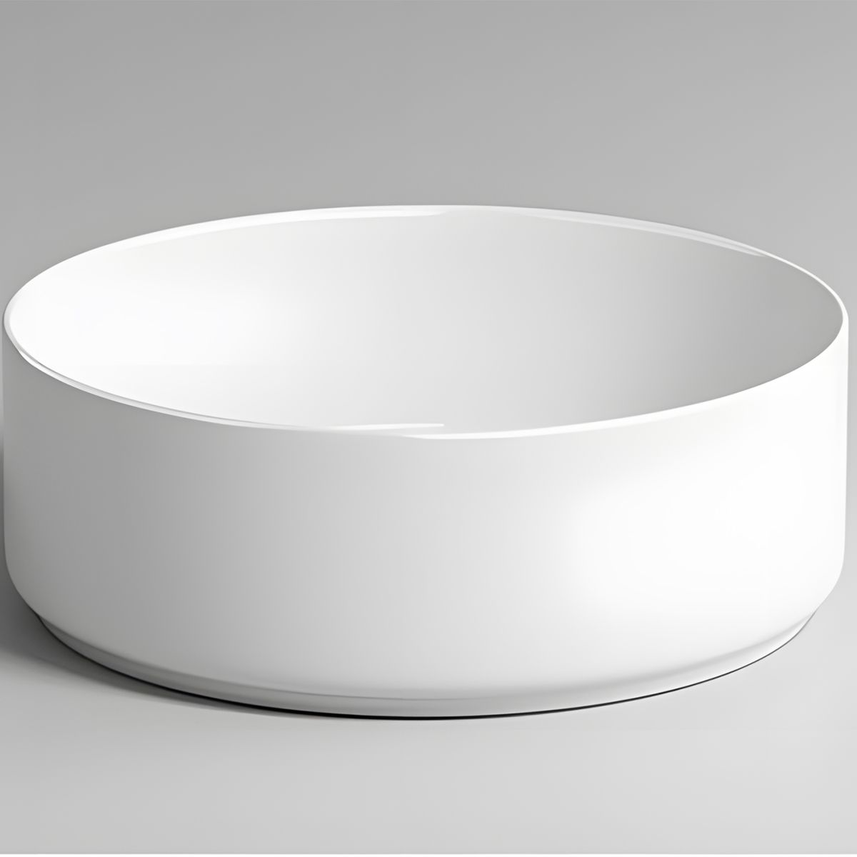 Waschbecken, Mattweiß, Sanitärkeramik, ohne Hahnloch, Durchmesser 42 cm, Linea