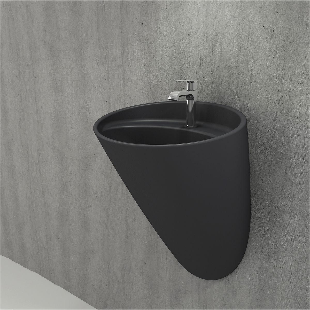 Waschbecken Angi B-Ware, wandhängend, 53x46 cm, Anthrazit matt