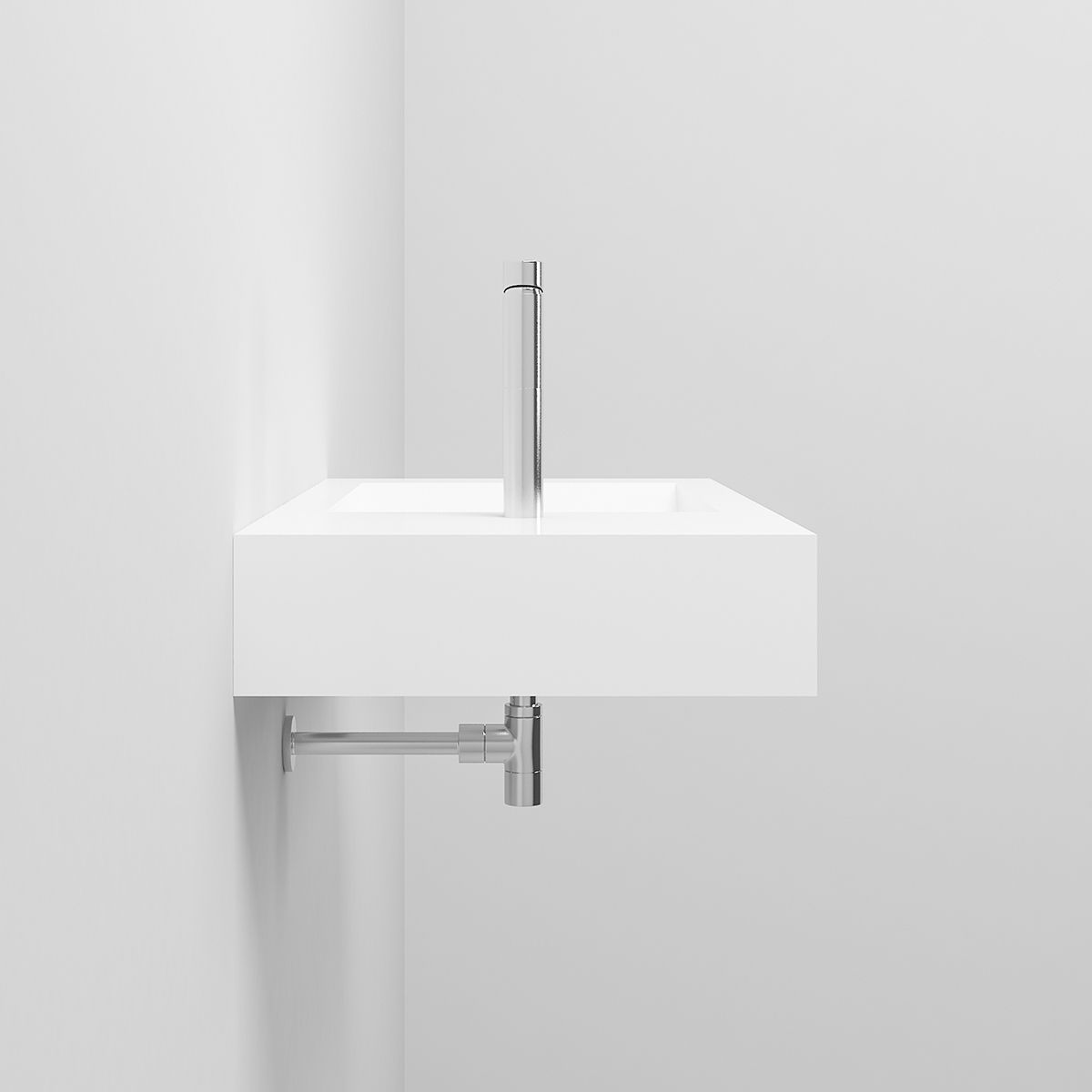 Waschbecken, Mineralwerkstoff, Wandmontage, mit Hahnloch links, 95x47 cm, Veloce