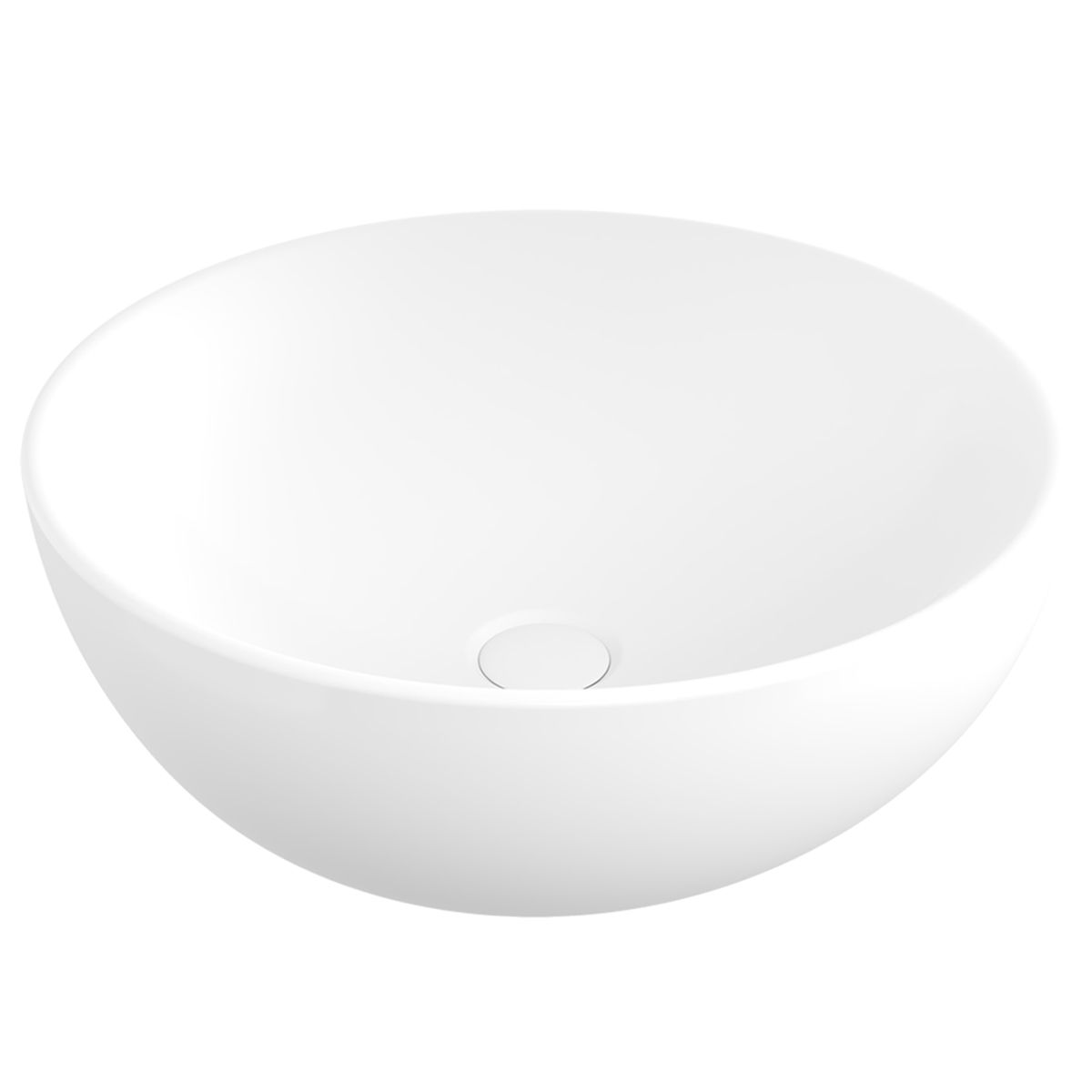 Waschbecken, Durchmesser 45 cm, Glänzend Weiß, Aufsatzmontage, Sanitärkeramik, Michael
