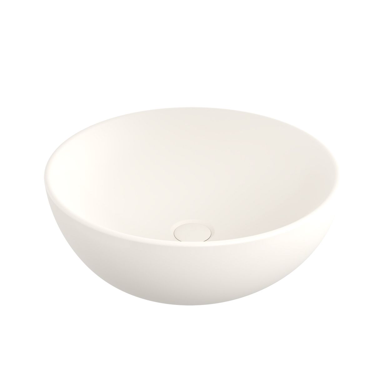 Waschbecken, Durchmesser 45 cm, Glänzend Creme Biscuit, Aufsatzmontage, Sanitärkeramik, Michael