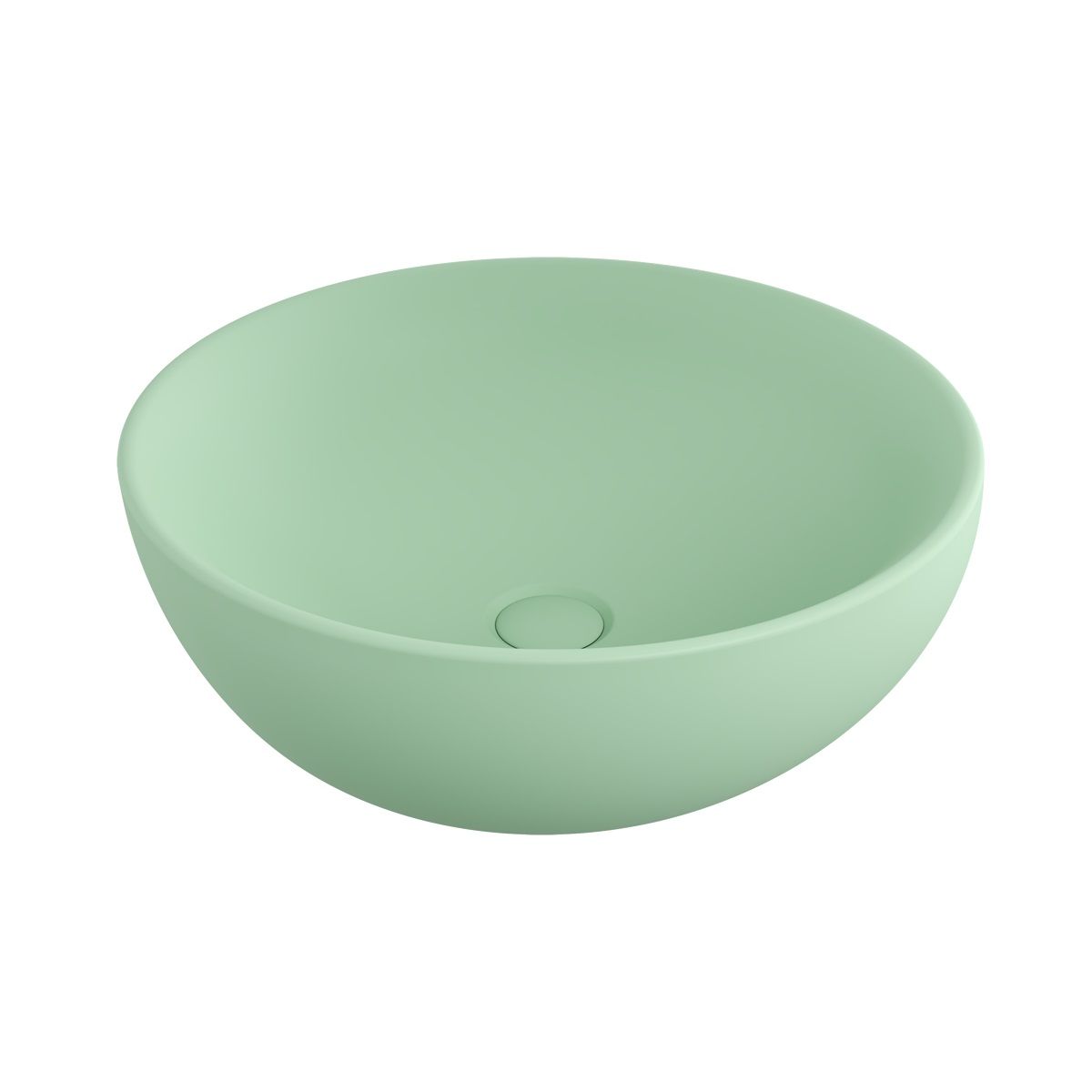 Waschbecken, Durchmesser 45 cm, Mintgrün Matt, Power Colour, Aufsatzmontage, Sanitärkeramik, Molis