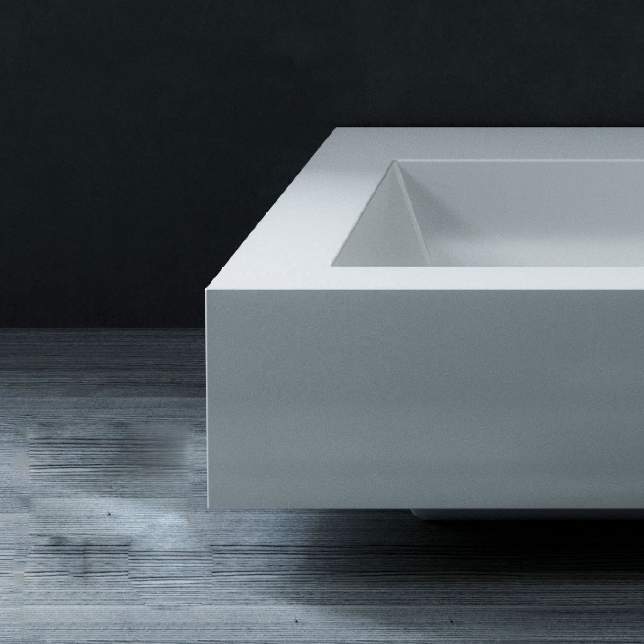 Doppelwaschbecken Fabio, Mineralwerkstoff, Halb-Einbaumontage, mit Hahnloch 100x36 cm