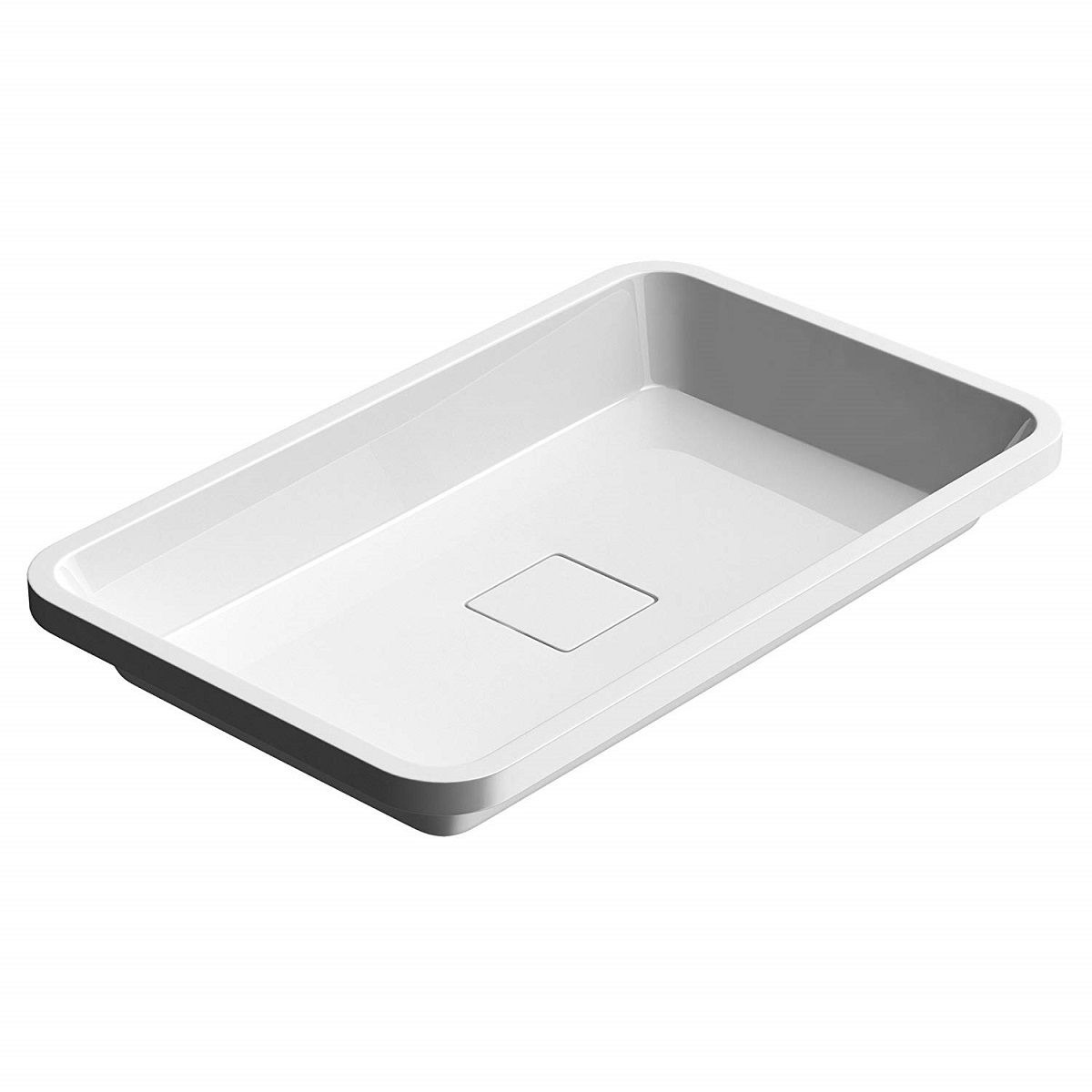 Waschbecken EGO 104, Mattweiß, 53x33 cm, Halbeinbau, Marmorkomposit, verdeckter Ablauf