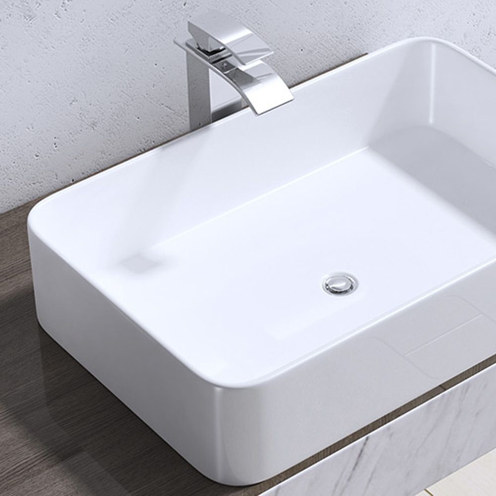 Waschbecken EGO 105, Weiß, glänzend, 58x38 cm, Aufsatzmontage, Sanitärkeramik