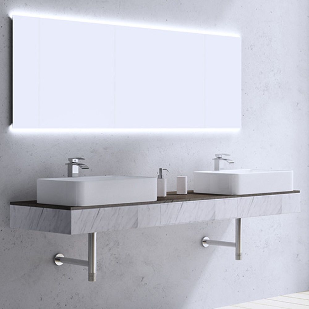 Waschbecken EGO-105, 58x38 cm, Sanitärkeramik, Aufsatzmontage, ohne Hahnloch