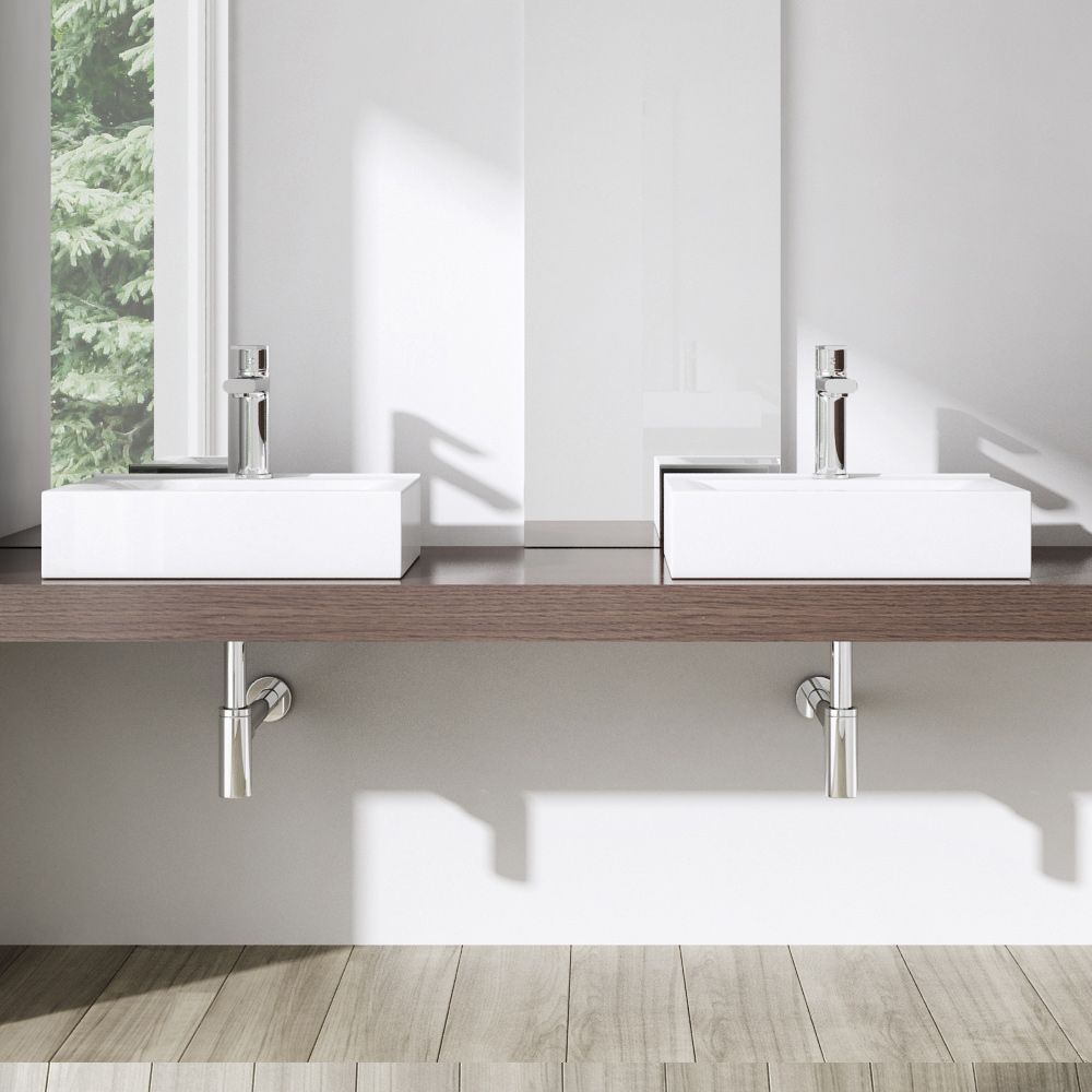 Waschbecken EGO-118, Sanitärkeramik, Wand- oder Hängemontage, 45 oder 60 x 31 cm