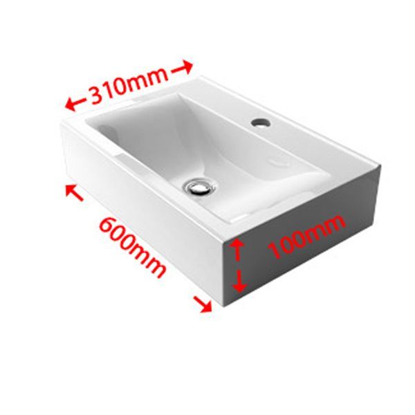 Waschbecken EGO-118, Sanitärkeramik, Wand- oder Hängemontage, 45 oder 60 x 31 cm