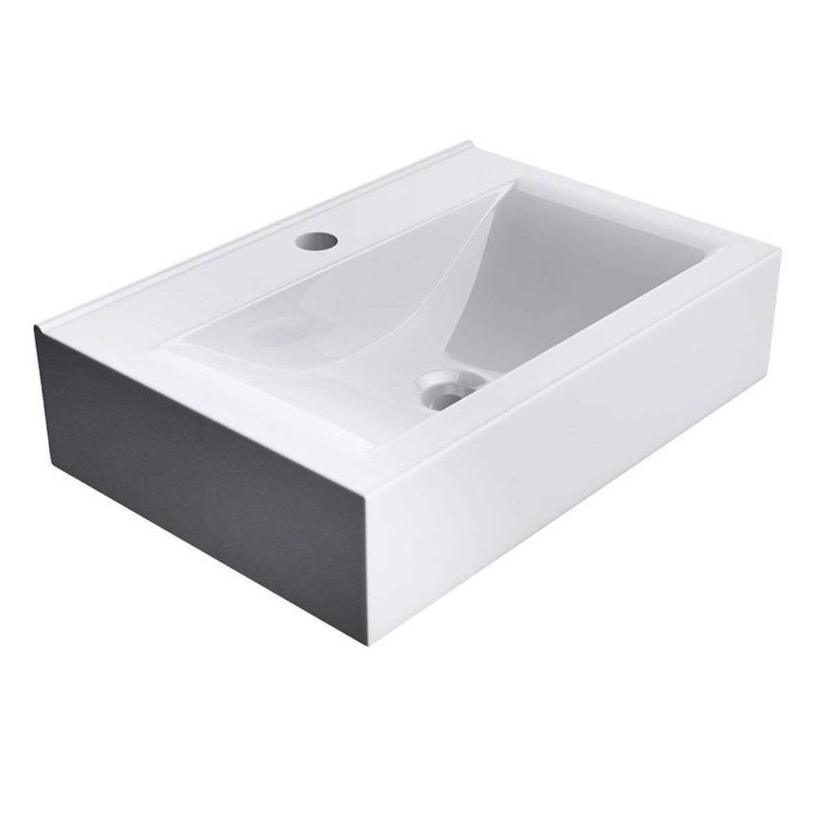 Waschbecken EGO-118, Sanitärkeramik, Wand- oder Hängemontage, 45 oder 60 x 31 cm