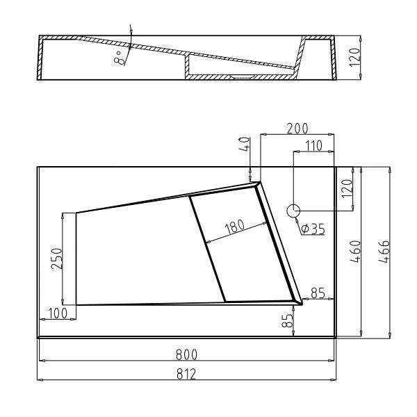 Waschbecken EGO17, Marmorkomposit, Aufsatz- oder Wandmontage, verdeckter Ablauf