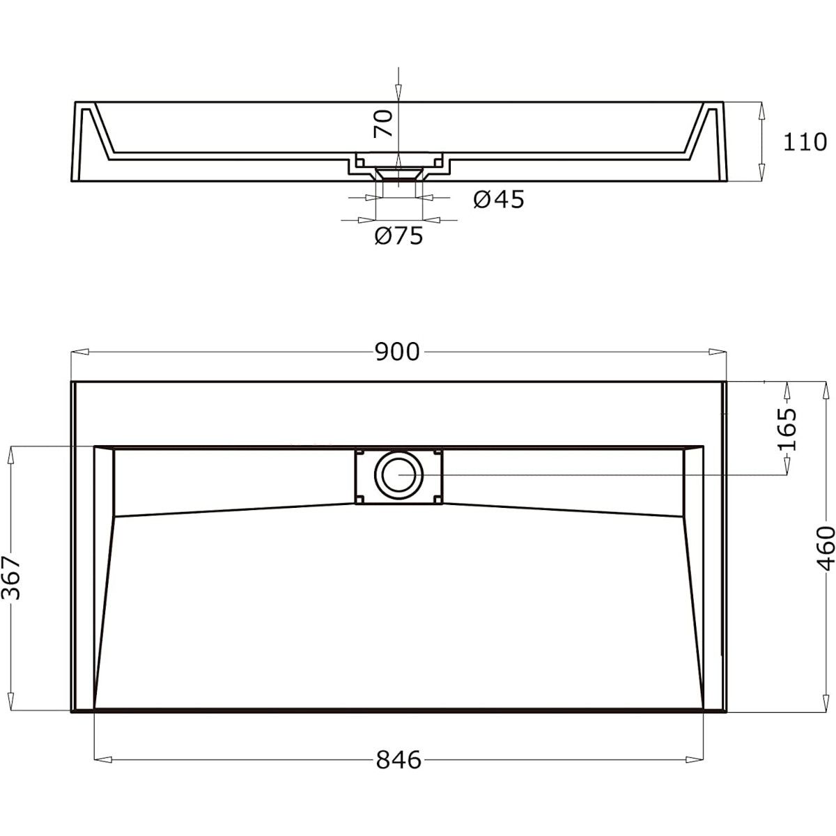 Waschbecken EGO 19, glänzend Weiß, 50-100 cm, Marmorkomposit, Wand- oder Aufsatzmontage, ohne Hahnloch