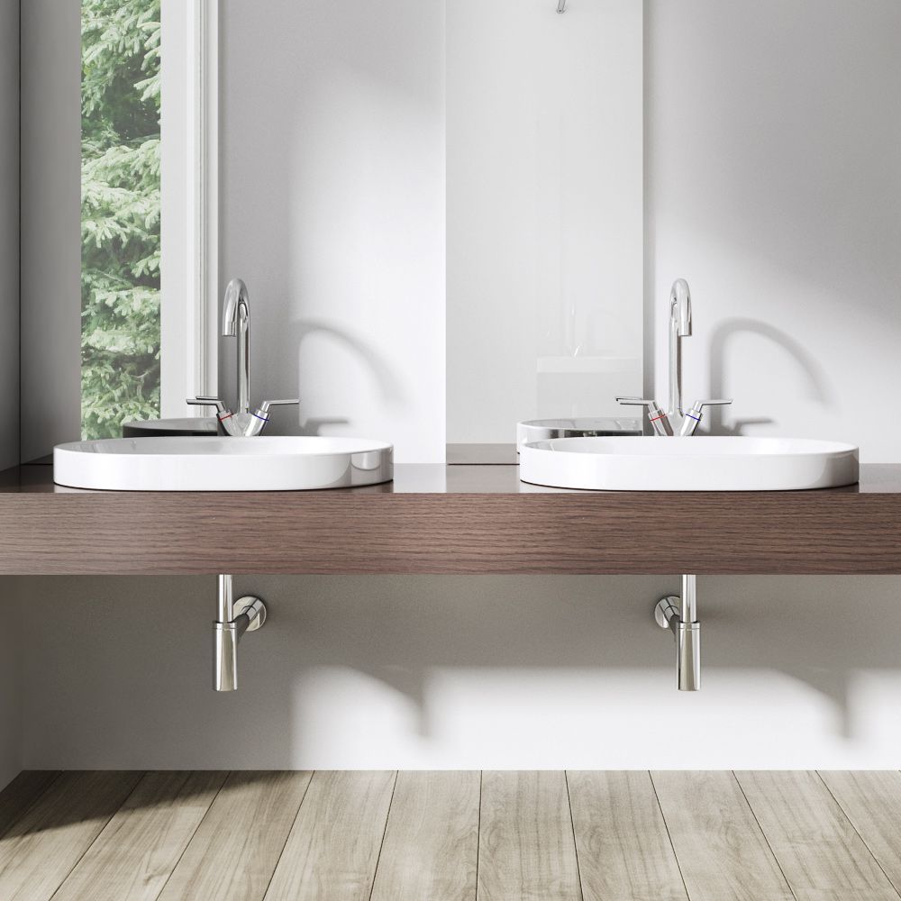 Waschbecken 50006A, Sanitärkeramik, Aufsatzmontage, 80x48 cm, ohne Hahnloch