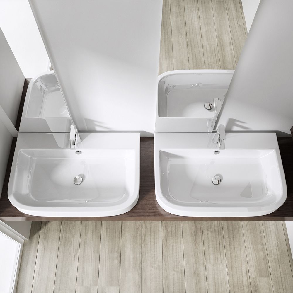 Waschbecken EGO-5021, Sanitärkeramik, Aufsatz- oder Wandmontage, 80x48 cm
