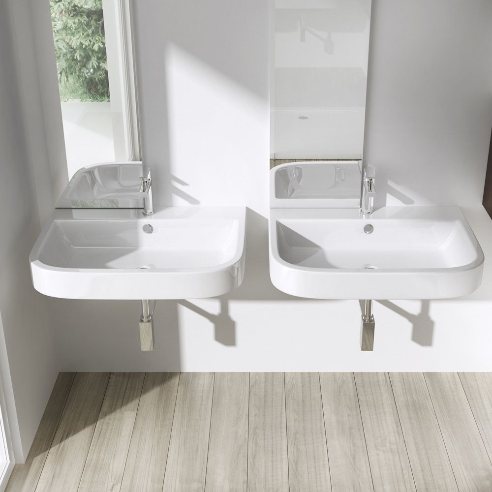 Waschbecken EGO-5021, Sanitärkeramik, Aufsatz- oder Wandmontage, 80x48 cm