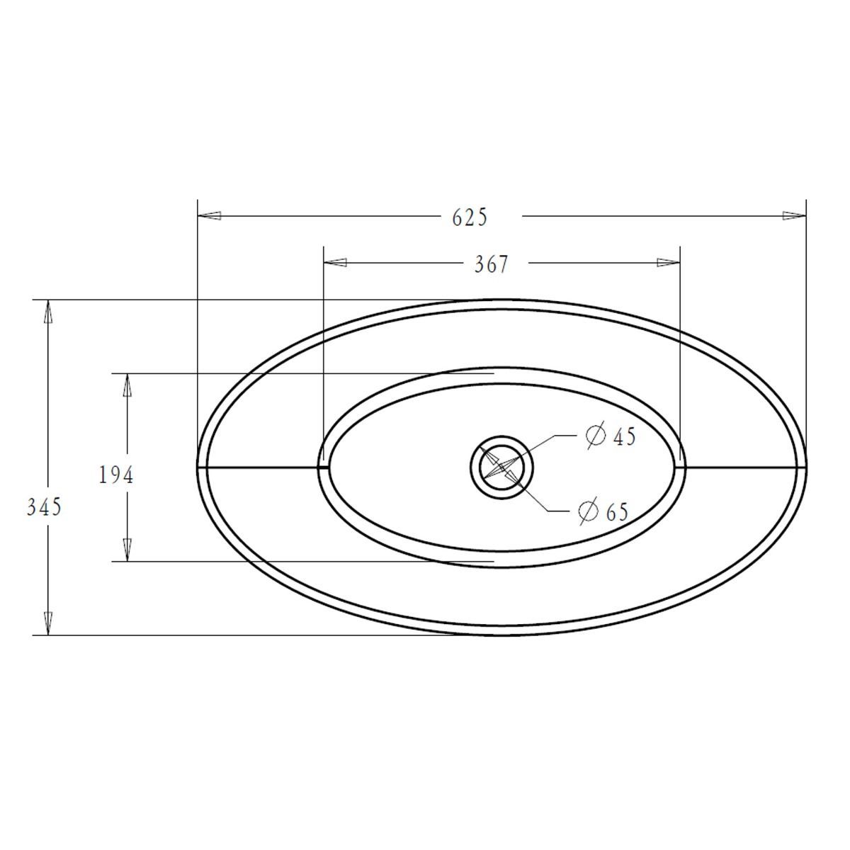 Waschbecken EGO 807, Anthrazit, matt, 62,5x34,5 cm, Aufsatzmontage, Marmorkomposit