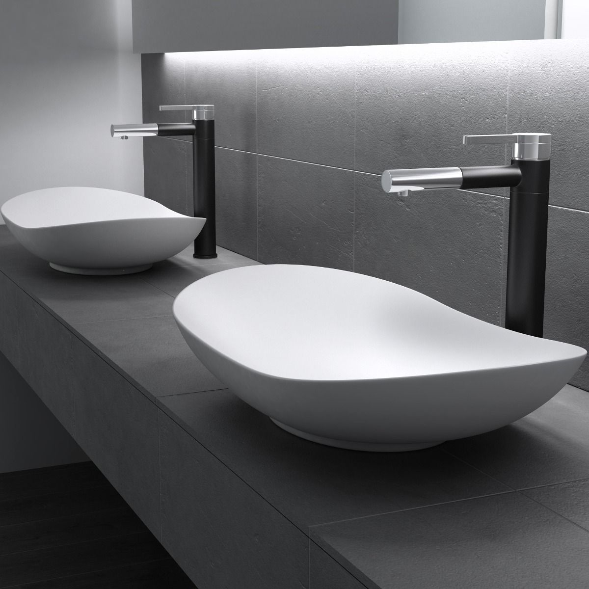Waschbecken EGO 858, Weiß, matt, 63x36,5 cm, Aufsatzmontage, Sanitärkeramik