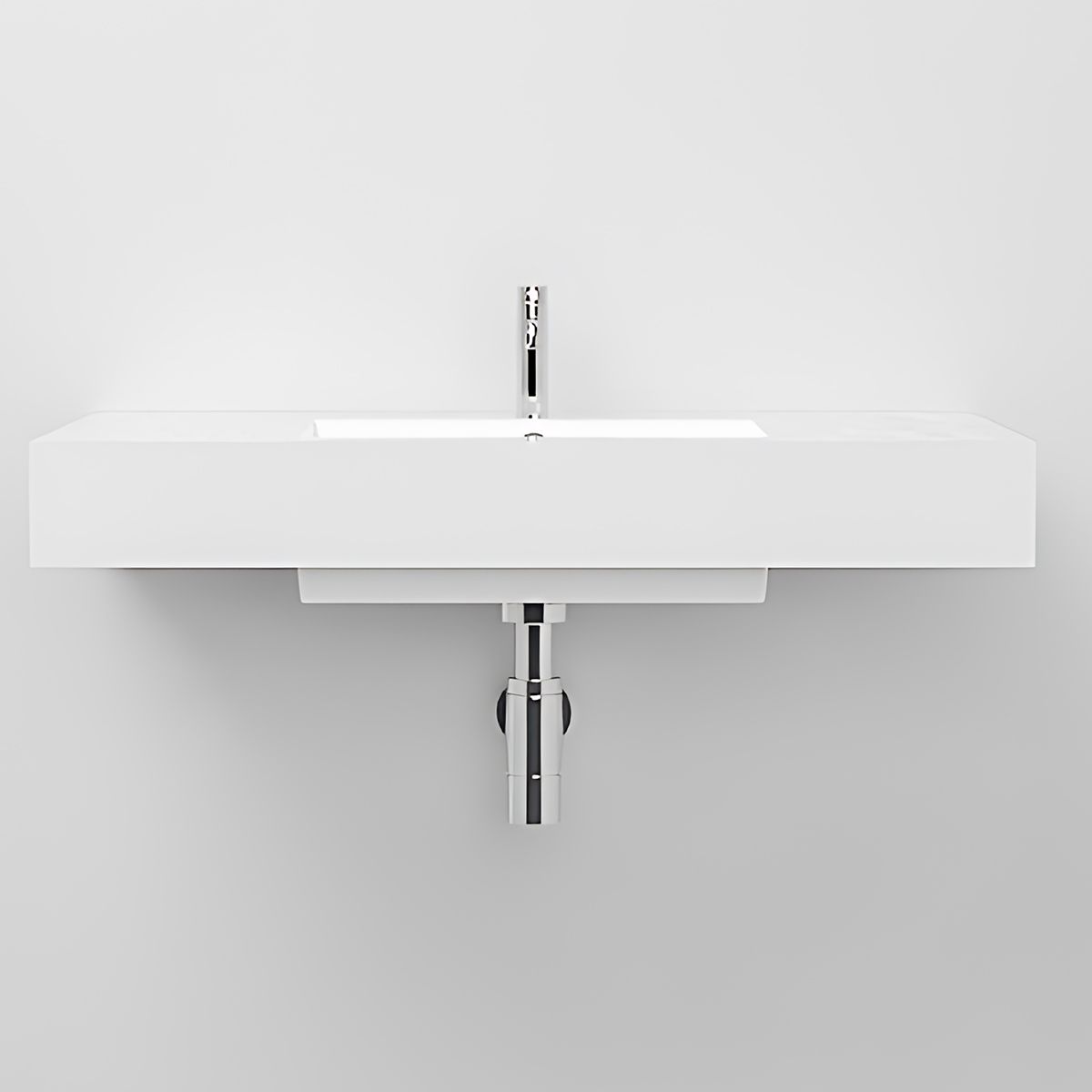 Waschbecken Elsa, Mineralwerkstoff, Aufsatz- oder Wandmontage, Mattweiß, Schieferoptik, mit Hahnloch, 80-100x49,2-53,3 cm