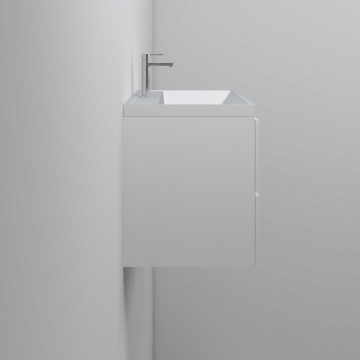 Waschbecken Klaus, Mineralwerkstoff, Halb-Einbau, mit Hahnloch, 80x45 cm