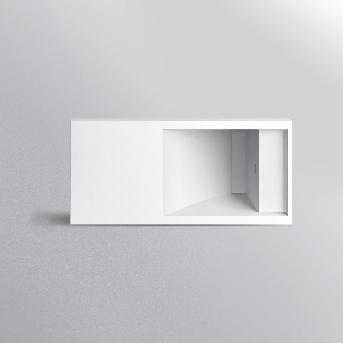 Waschbecken Lino, Mineralkomposit, Halb-Einbaumontage, versteckter Abfluss, 100x47 cm