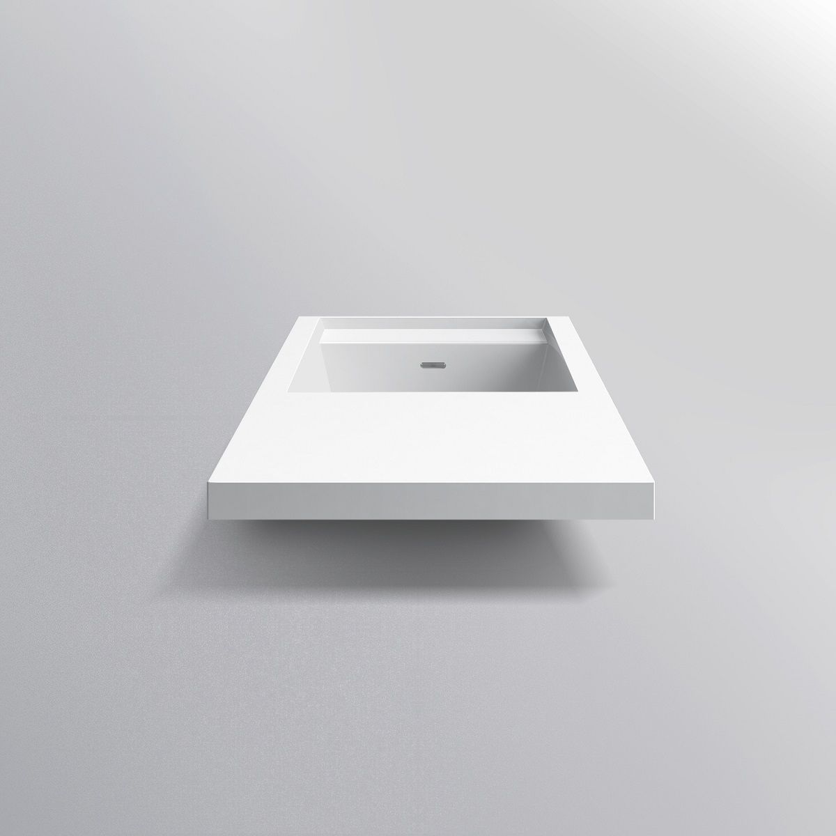 Waschbecken Lino, Mineralkomposit, Halb-Einbaumontage, versteckter Abfluss, 100x47 cm