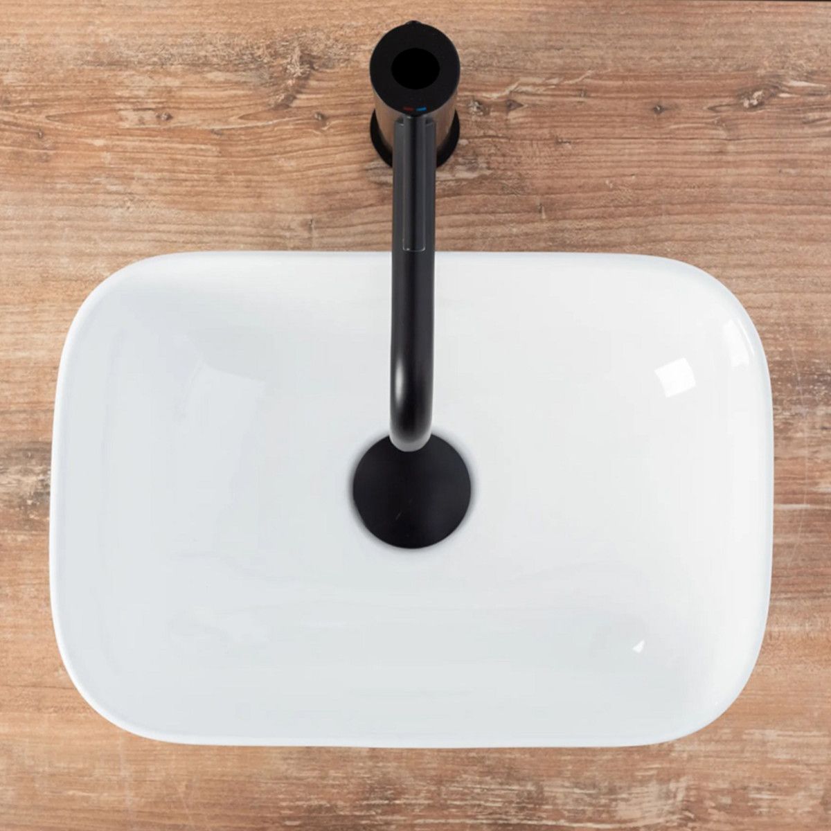 Waschbecken REA Belinda Mini, Weiß, 36x25 cm, Aufsatzmontage, Sanitärkeramik