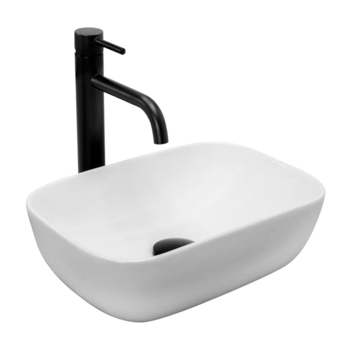 Waschbecken REA Belinda Mini, Weiß, 36x25 cm, Aufsatzmontage, Sanitärkeramik