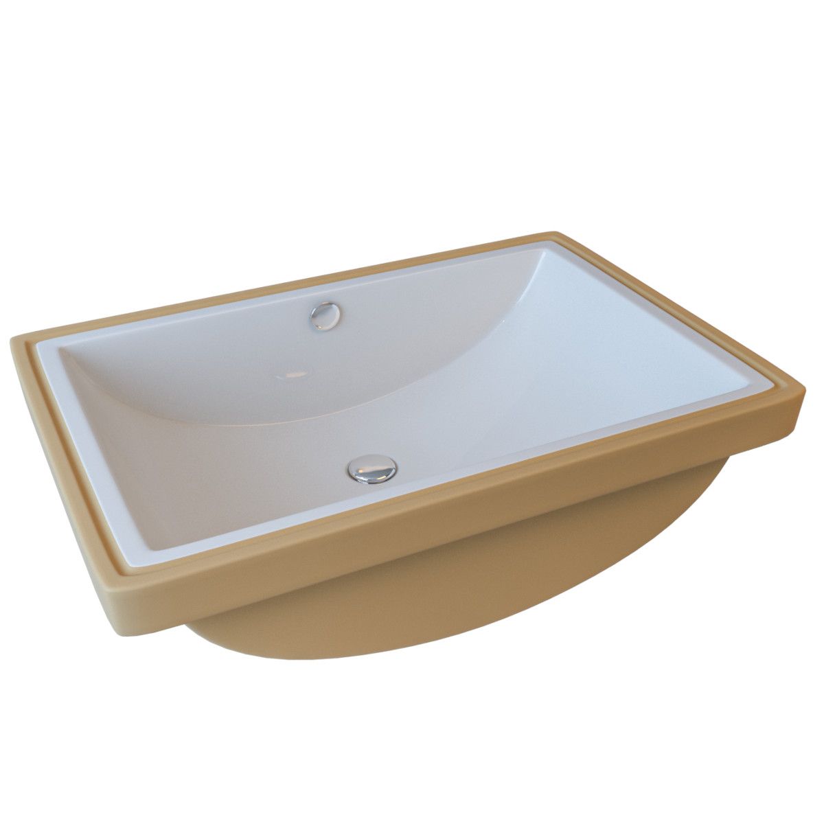 Waschbecken Romeo, Weiß, 53x37 cm, Einbaumontage, Sanitärkeramik