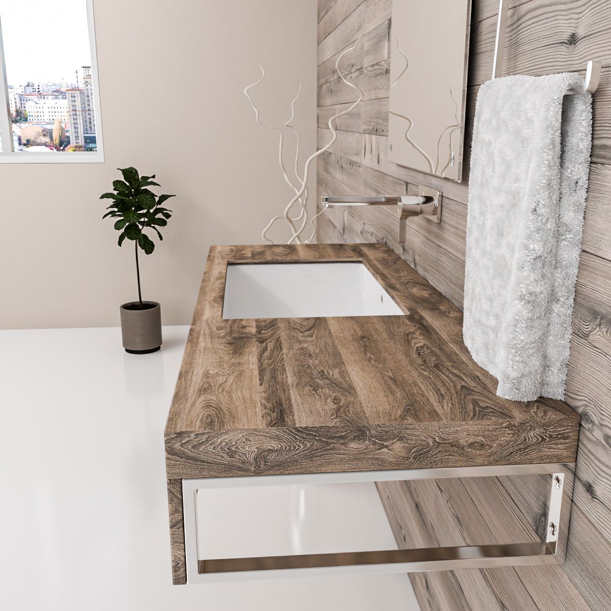 Waschbecken Romeo, Weiß, 53x37 cm, Einbaumontage, Sanitärkeramik
