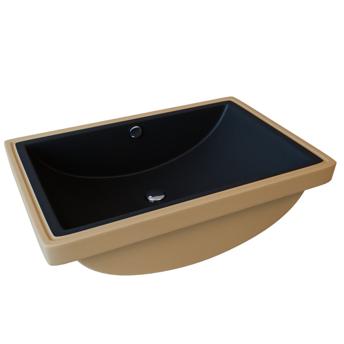 Waschbecken Romeo, Mattschwarz, 53x37 cm, Einbaumontage, Sanitärkeramik