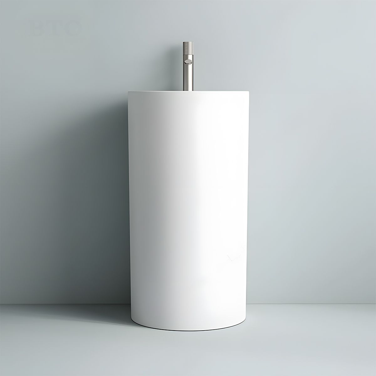 Standwaschbecken, Glänzend Weiß, mit Hahnloch, Durchmesser 45 cm, Modena