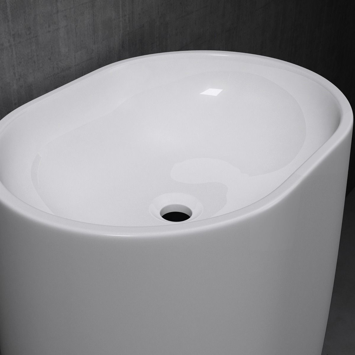Standwaschbecken EGO 32, Marmorkomposit, ohne Hahnloch