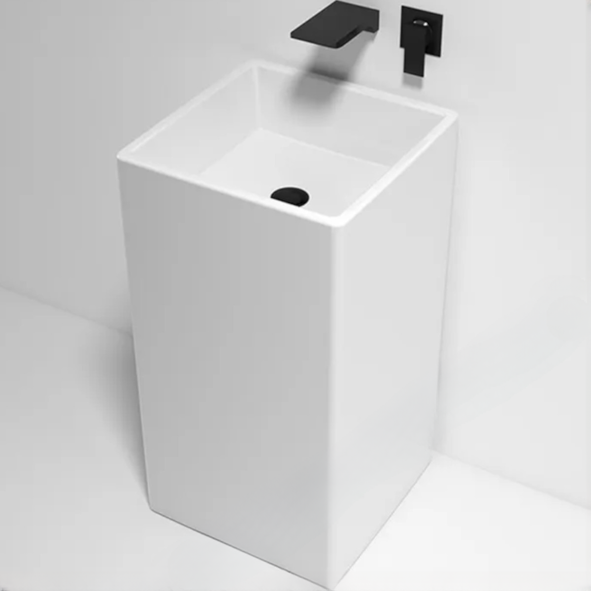 Standwaschbecken EGO Bufon, Weiß, 40x40x84 cm, ohne Hahnloch, Bodenmontage, Sanitärkeramik