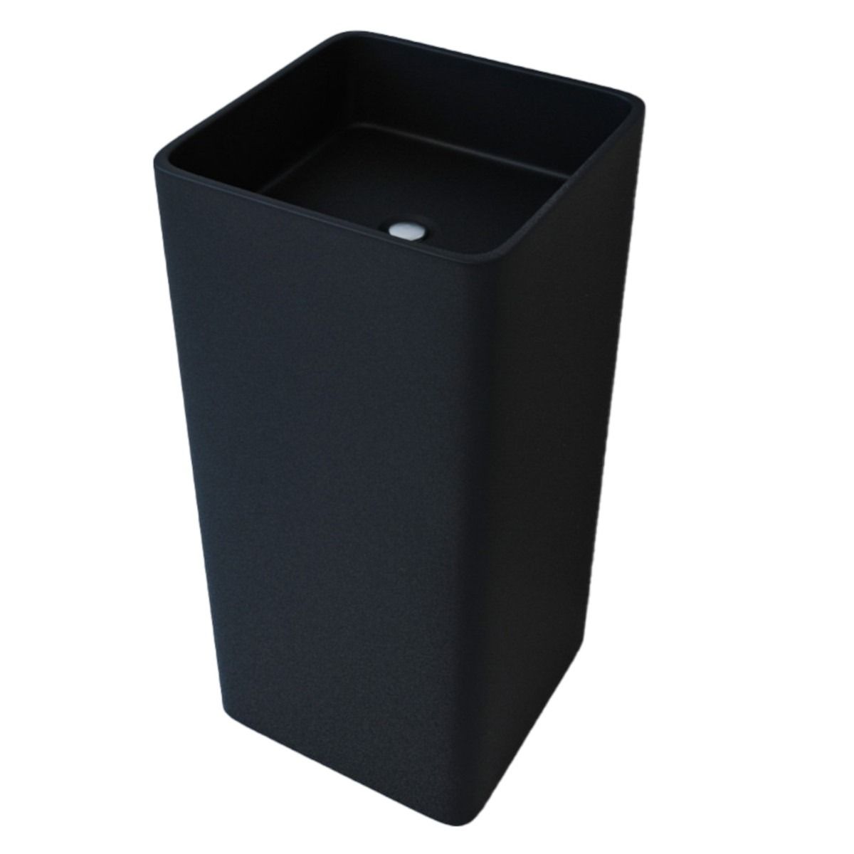 Standwaschbecken EGO Bufon, Mattschwarz, Power Colour, 40x40x85 cm, Bodenmontage, Sanitärkeramik