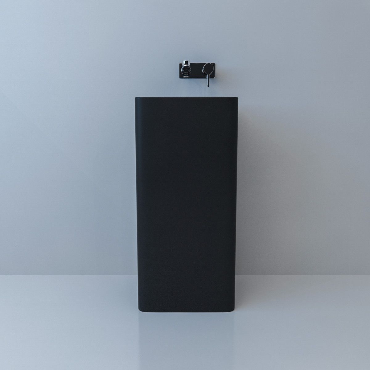 Standwaschbecken EGO Bufon, Mattschwarz, Power Colour, 40x40x85 cm, Bodenmontage, Sanitärkeramik