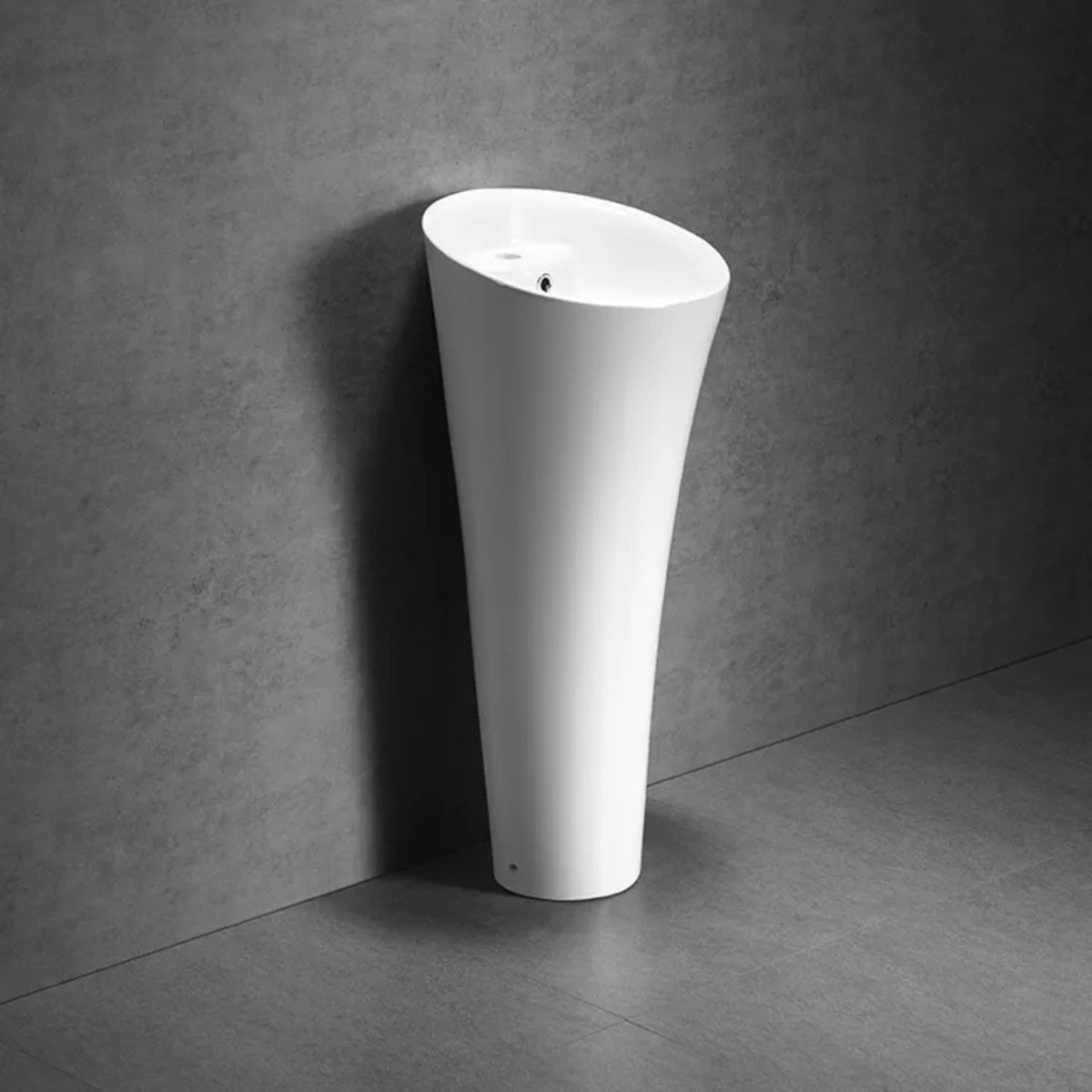 Standwaschbecken EGO David, Weiß, 45x87 cm, mit Hahnloch, Bodenmontage, Sanitärkeramik