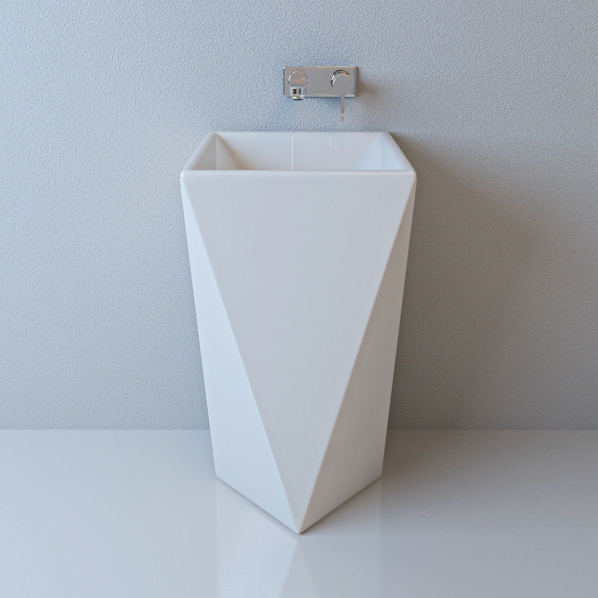 Standwaschbecken Enrico, Weiß, 47x47x83 cm, Bodenmontage, Sanitärkeramik