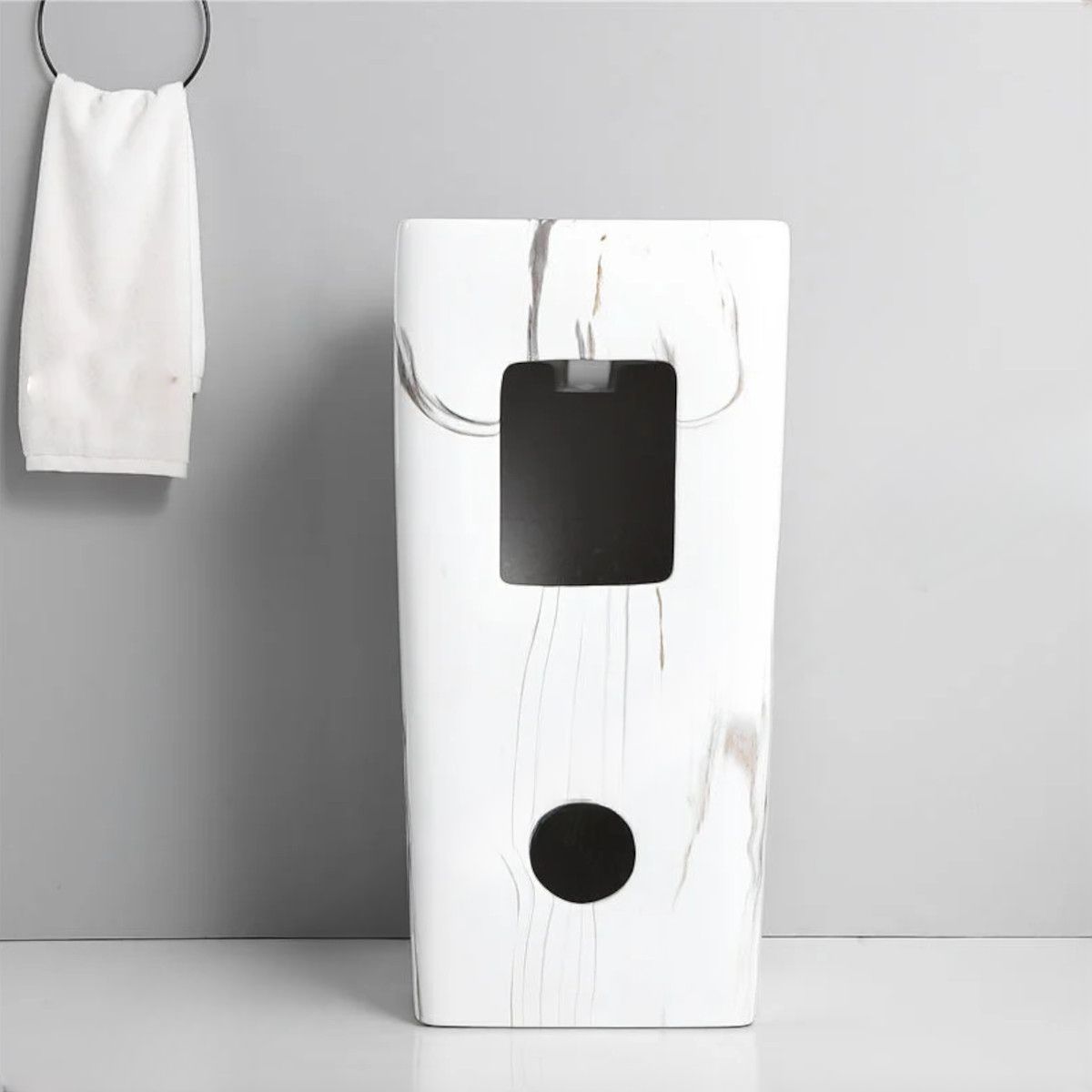 Standwaschbecken Imola Marble, mit Hahnloch, 40x40x85 cm, Bodenmontage, Sanitärkeramik