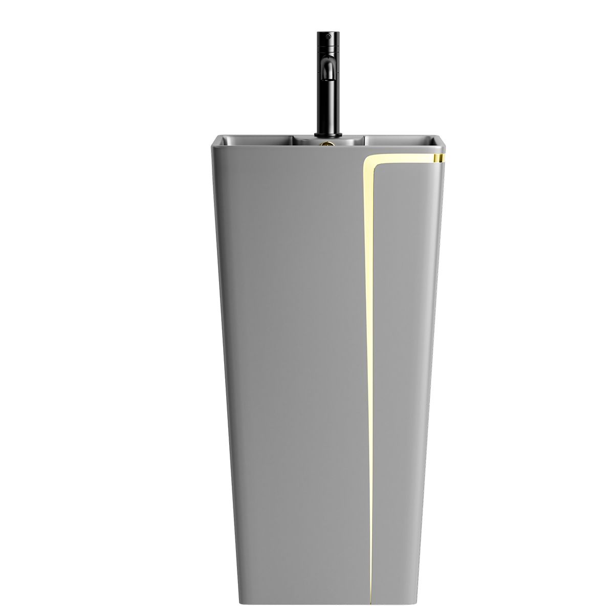 Standwaschbecken Lazio Gun Grey, 43x35x85 cm, Bodenmontage, mit Hahnloch, Sanitärkeramik, Royalty Line by Ego