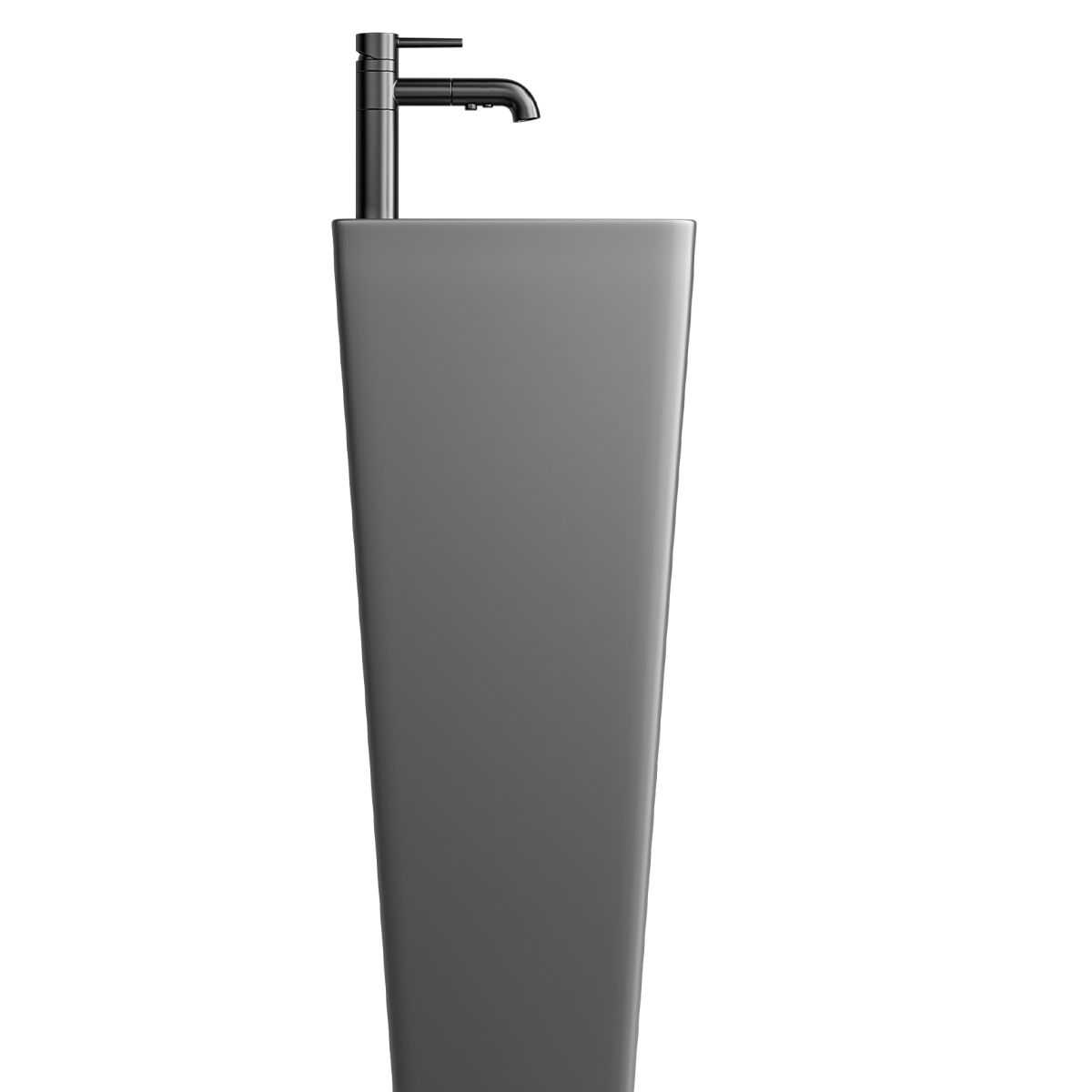 Standwaschbecken Lazio Gun Grey, 43x35x85 cm, Bodenmontage, mit Hahnloch, Sanitärkeramik, Royalty Line by Ego