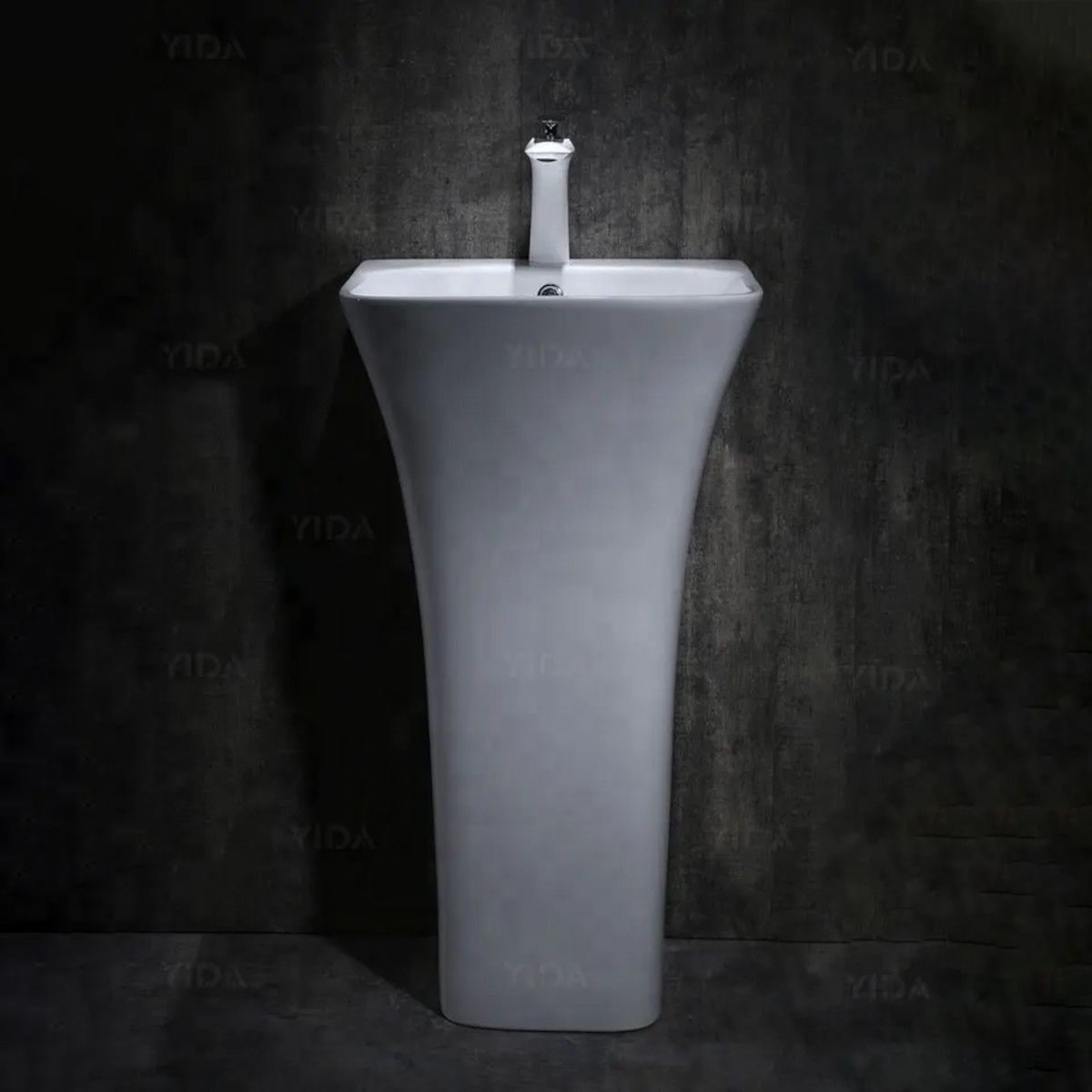 Standwaschbecken Novia, Weiß, 45x43x84 cm, mit Hahnloch, Bodenmontage, Sanitärkeramik