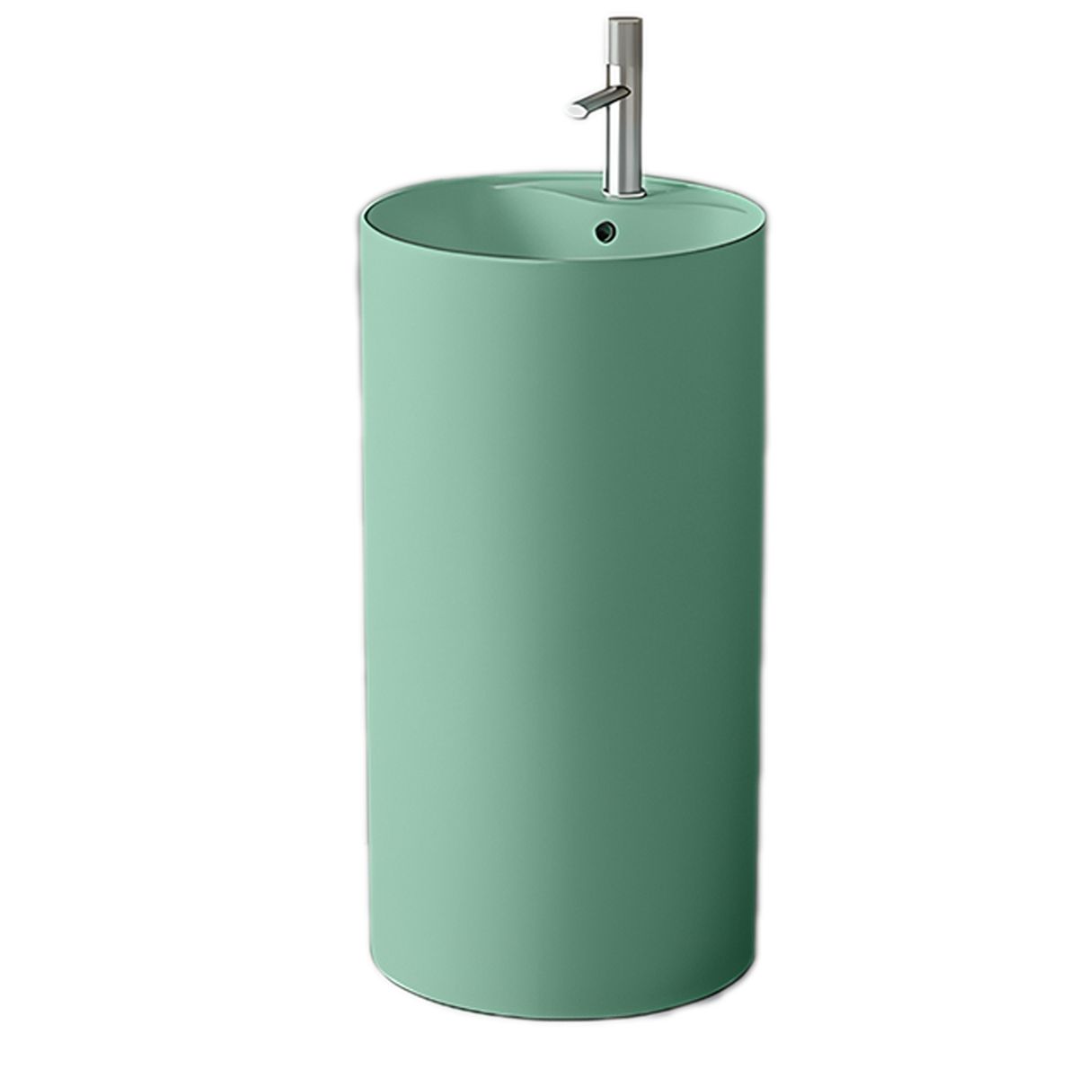 Standwaschbecken, Mintgrün Matt, Power Colour, mit Hahnloch, Durchmesser 45 cm, Modena