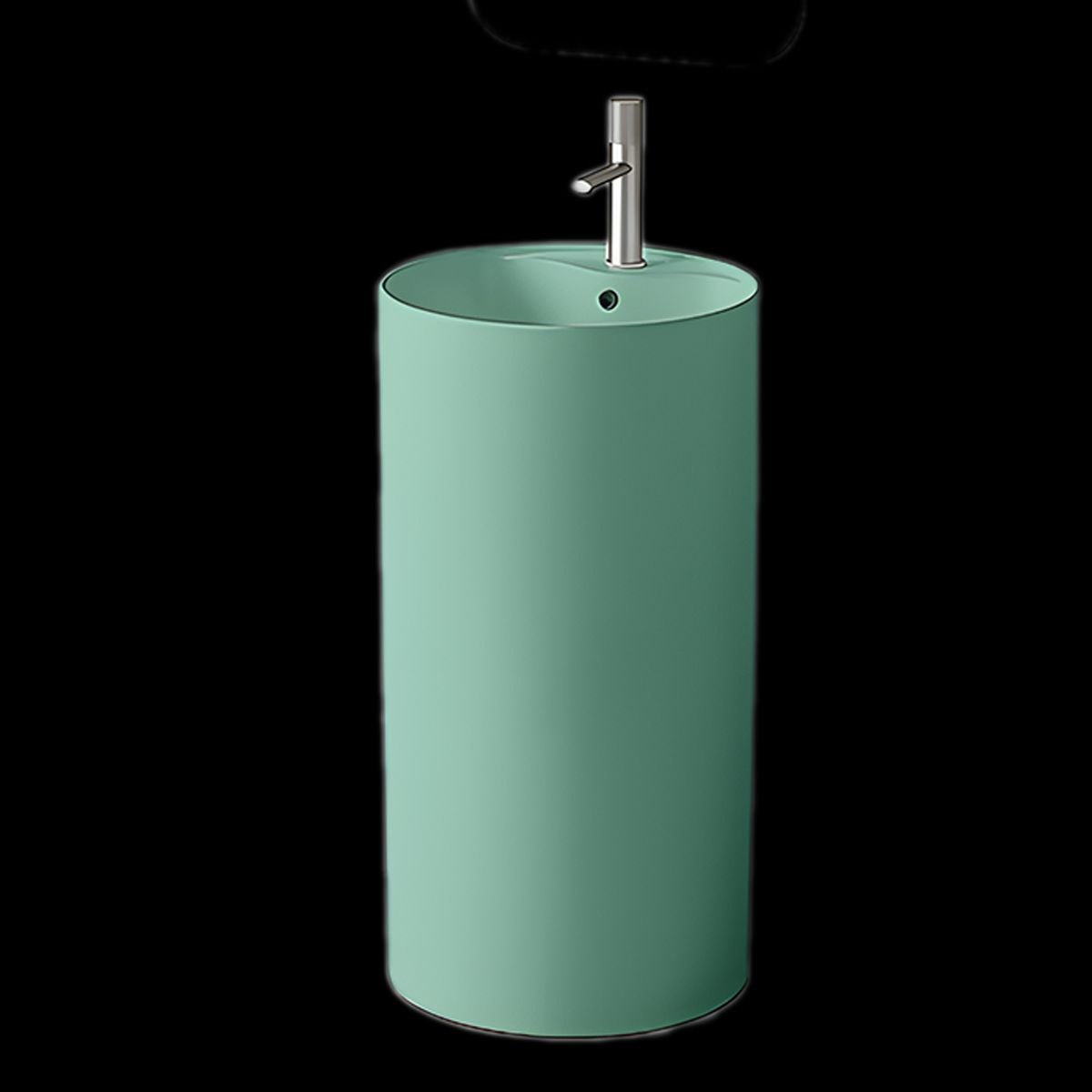 Standwaschbecken, Mintgrün Matt, Power Colour, mit Hahnloch, Durchmesser 45 cm, Modena