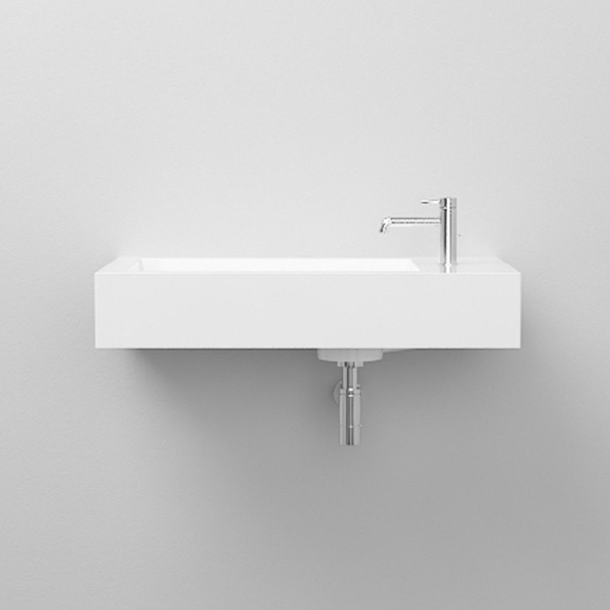 Waschbecken Zita, Mineralkomposit, Aufsatz- oder Wandmontage, mit Hahnloch auf der rechten Seite, 62x35 cm