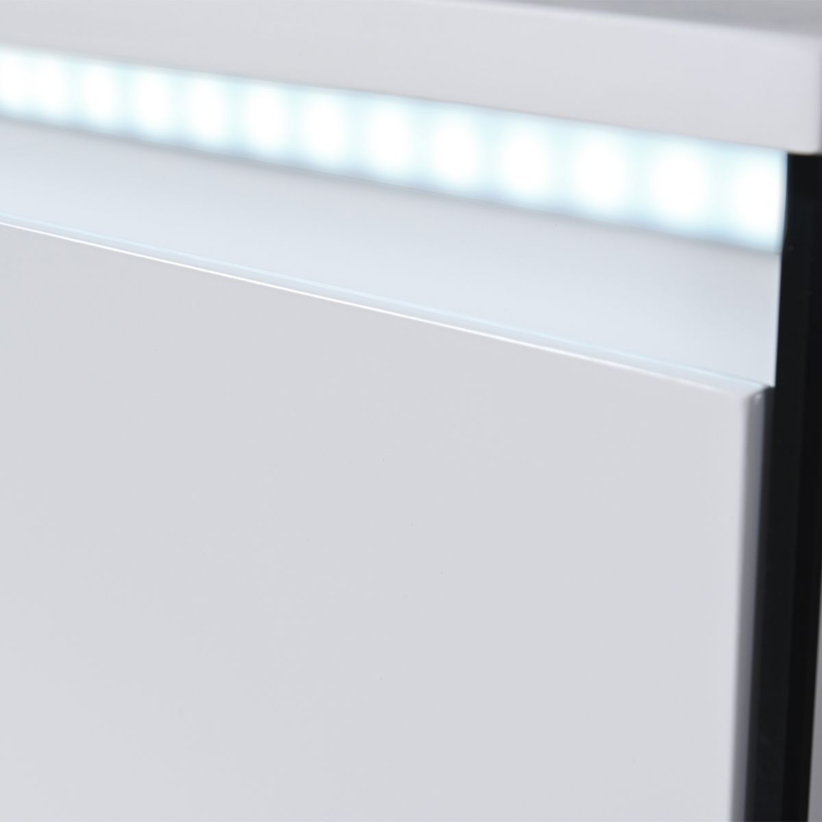 Badezimmermöbel mit Corian-Komposit-Waschbecken, LED-Beleuchtung, Soft-Close-System, Maße: 90 x 52 cm, Halo