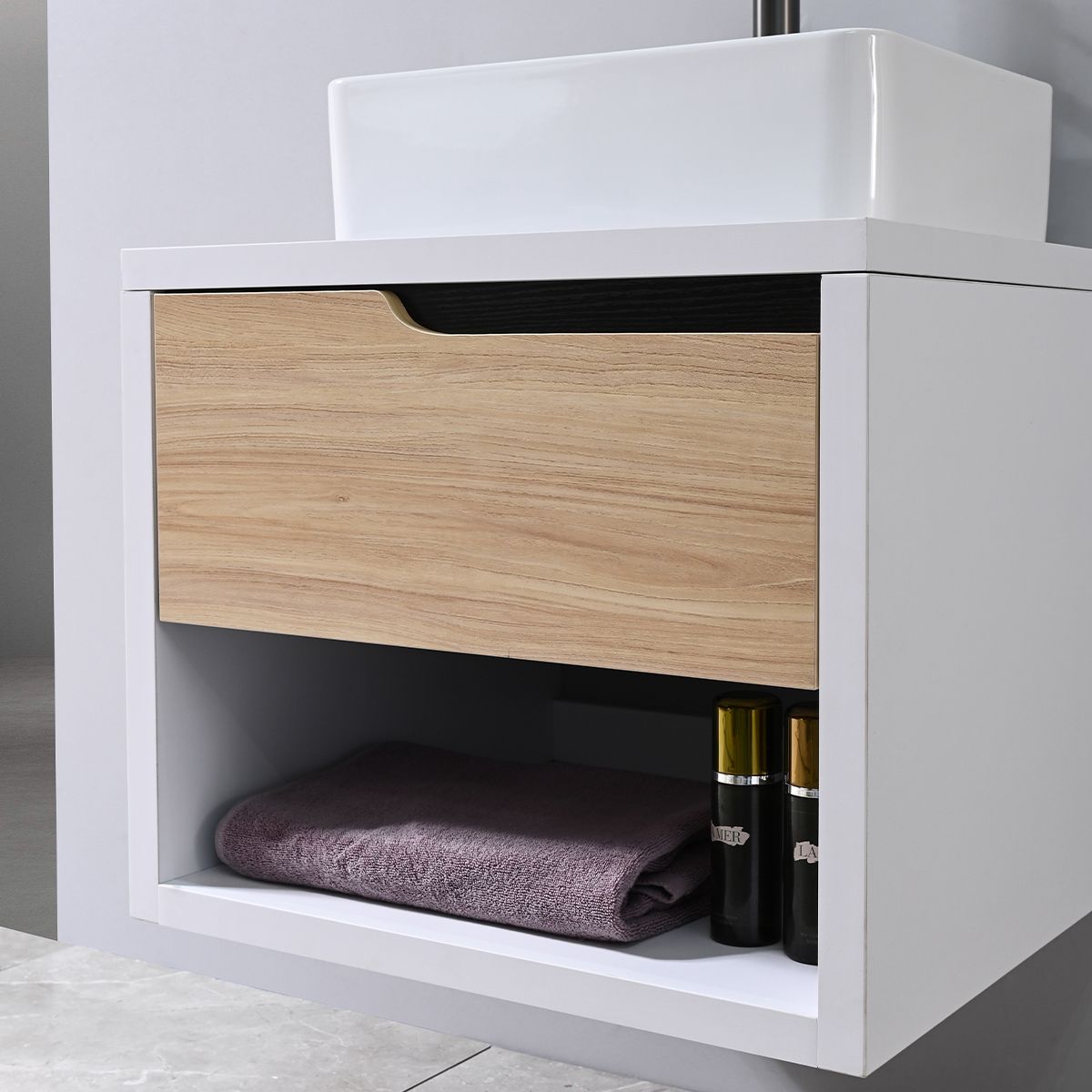 Badezimmermöbel, 60 x 55 cm, Schichtholz, Soft-Close-Schublade, Stauraum, Riviera