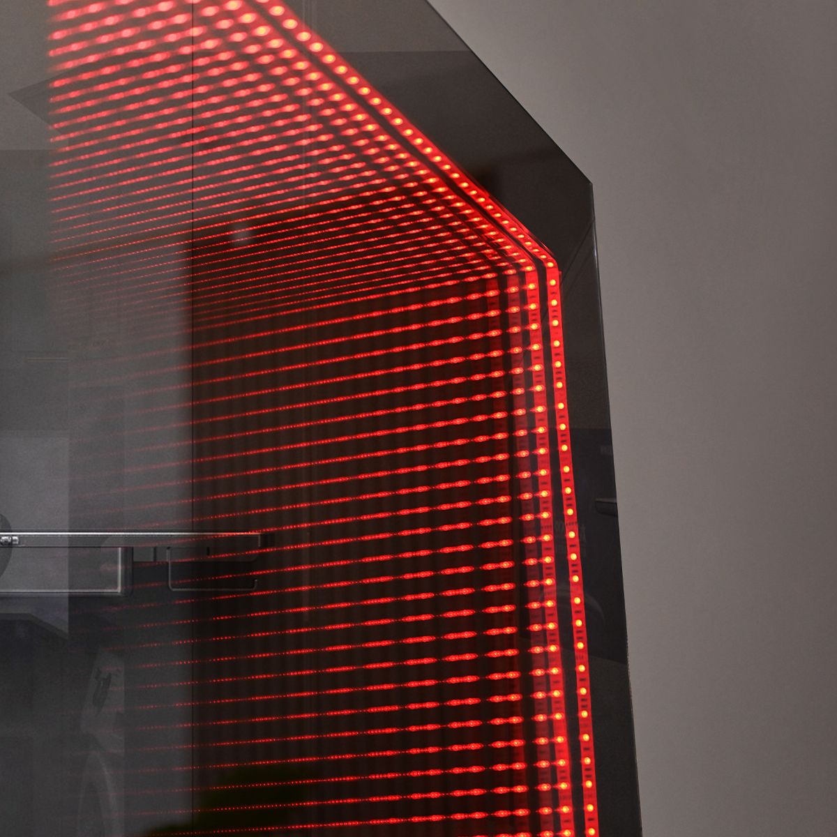 3D-Spiegel mit RGB-LED und Fernbedienung, 5 mm Glas, Maße 70 x 90 cm, Infinity