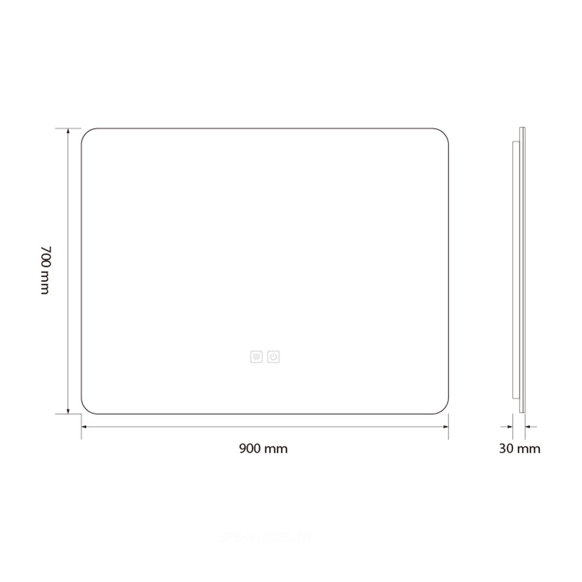 LED-Spiegel, schwarzer Rahmen, Anti-Beschlag, Touch-Taste, 3 Lichtfarben, Einstellbare Helligkeit, 60-70x80-150 cm, Feliz