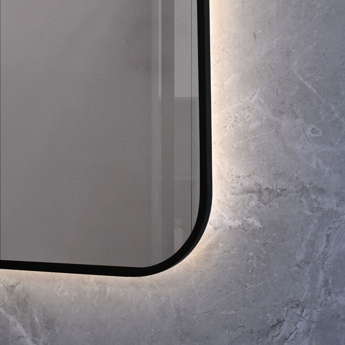 LED-Spiegel, schwarzer Rahmen, Anti-Beschlag, Touch-Taste, 3 Lichtfarben, Einstellbare Helligkeit, 60-70x80-150 cm, Feliz