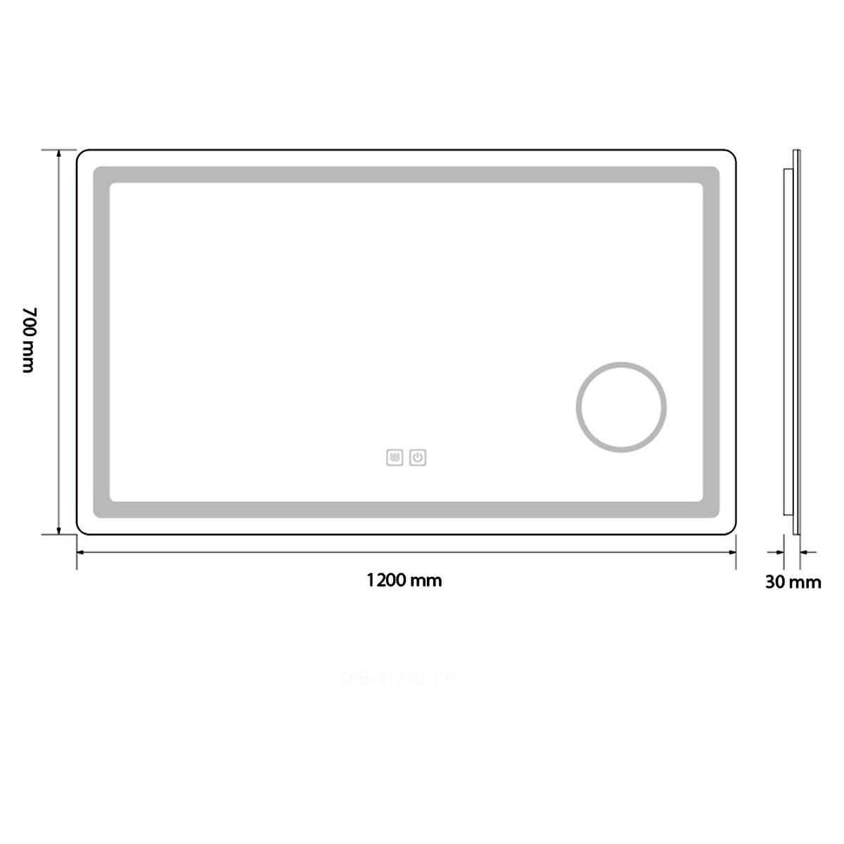 LED-Spiegel, Kosmetiklupe, Anti-Beschlag, Touch-Funktion, 3 Lichtfarben, 5 mm Glas, Größen: 70–80 x 60–90–100–120–140 cm, Velora