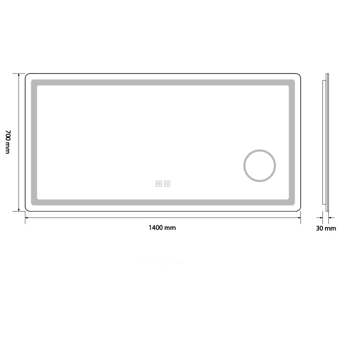LED-Spiegel, Kosmetiklupe, Anti-Beschlag, Touch-Funktion, 3 Lichtfarben, 5 mm Glas, Größen: 70–80 x 60–90–100–120–140 cm, Velora